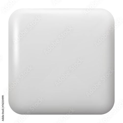 Blank square 3D button illustration