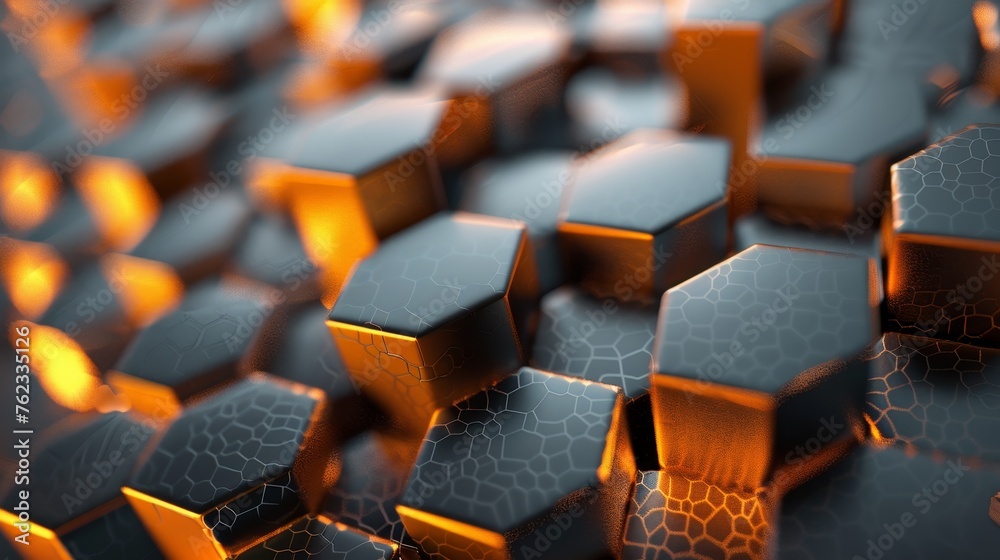Fototapeta premium Geometric technology hexagon background banner illustration