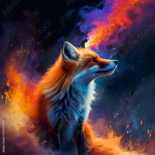 red fox in the night