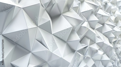 White triangular abstract background, Grunge surface, 3d Rendering