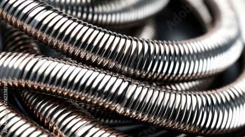 Close up of a bunch of metal pipes, suitable for industrial concepts