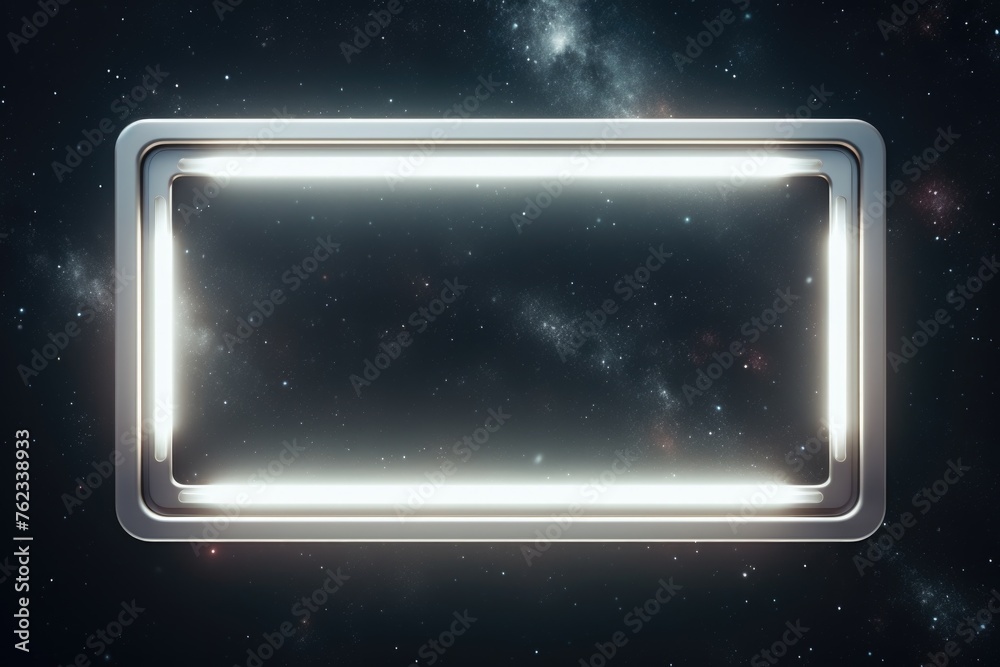 Obraz premium A glowing frame in a space filled with stars. Ideal for futuristic designs