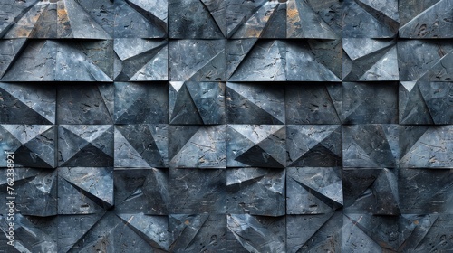 Triangular dark gray stone concrete cement mosaic tile wallpaper texture