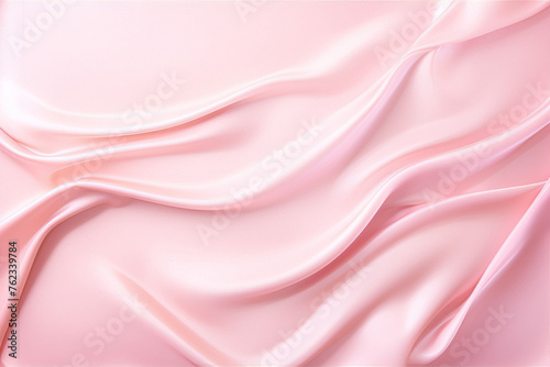 Pink silk fabric with soft waves.