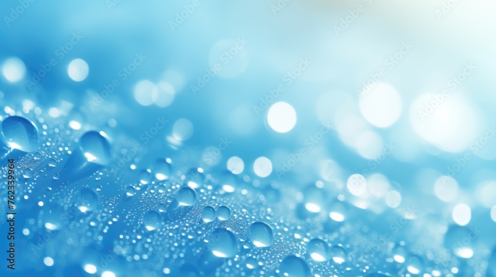 Close up of water droplets on blue surface, suitable for background use Close up of water droplets on blue surface, suitable for background use