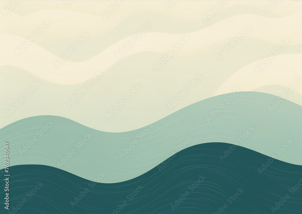 Fototapeta premium Abstract landscape background with pastel color waves, art deco style
