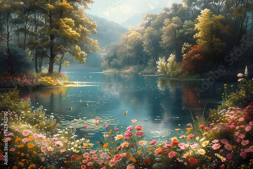 autumn landscape with lake © Qazi Sanawer