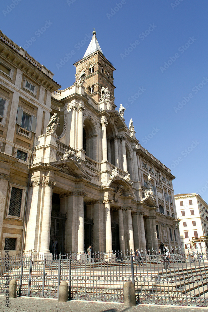 Rome (Italy). Exterior of the Papal Basilica of Santa Maria Maggiore in the city of Rome