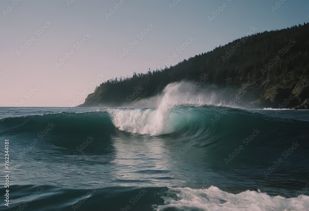 Big breaking Ocean wave on a sandy beach on the north shore of Oahu Hawaii Big breaking Ocean wave on a sandy beach on the north shore of Oahu Hawaii