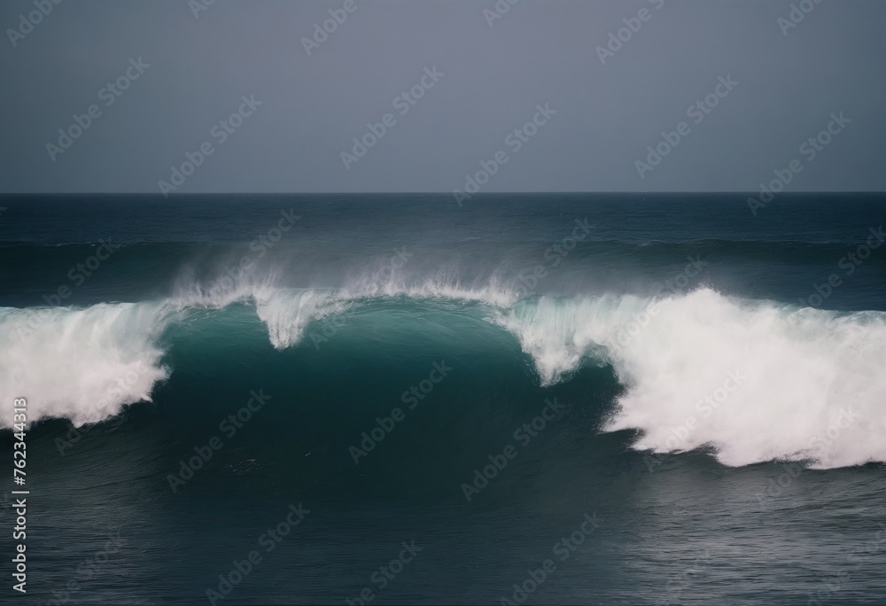 Fototapeta premium Big breaking Ocean wave on a sandy beach on the north shore of Oahu Hawaii