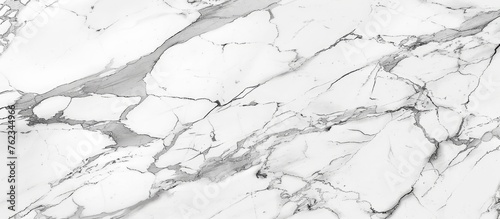 A detailed close up shot of a white marble texture creates a monochrome pattern on a white background, resembling a snowy slope with twiglike veins