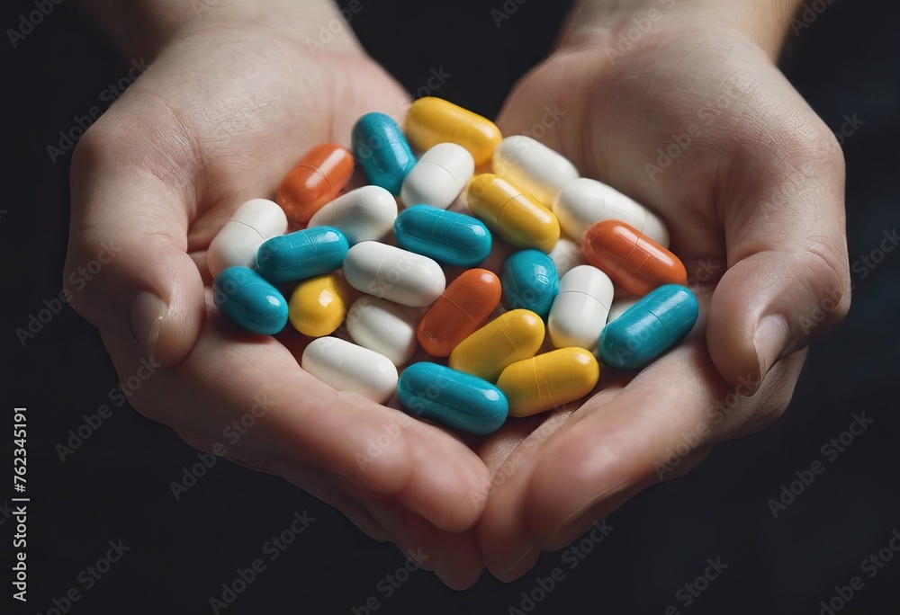 Young doctor is offering to you bunch of different pills as medication for your good health isolated Young doctor is offering to you bunch of different pills as medication for your good health isolated
