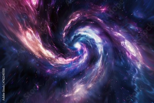 Swirling galaxy in iridescent hues blur effect