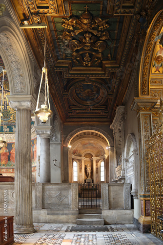 Interior of Basilica of San Clemente in Rome, Italy 