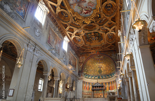 Interior of Basilica of San Clemente in Rome, Italy	
