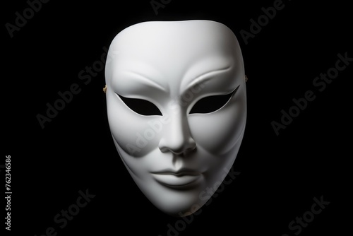 A white mask against a black background. Perfect for Halloween decorations