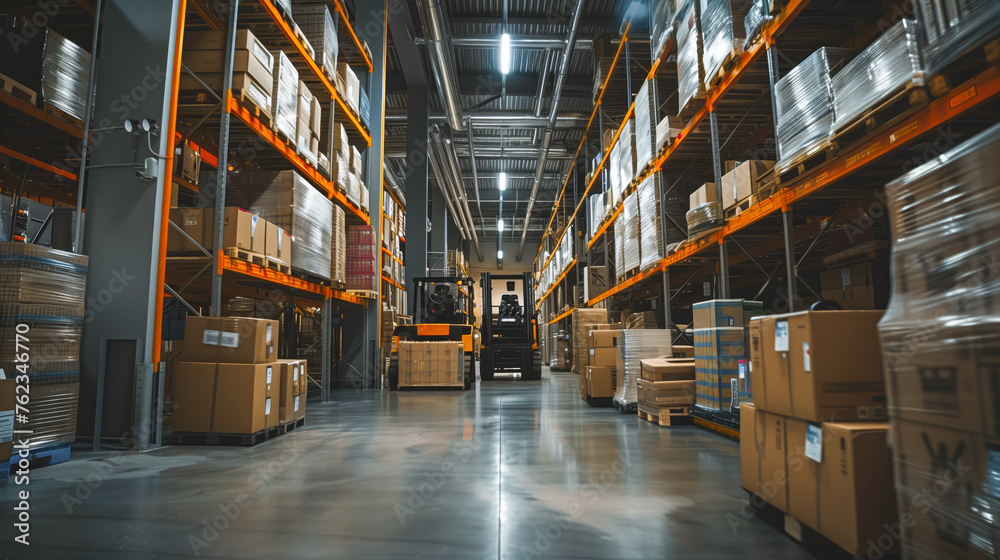 warehouse with forklift warehouse with forklift