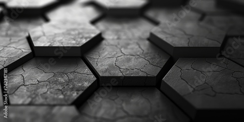 A striking black and white photo of a hexagonal pattern. Perfect for graphic design projects