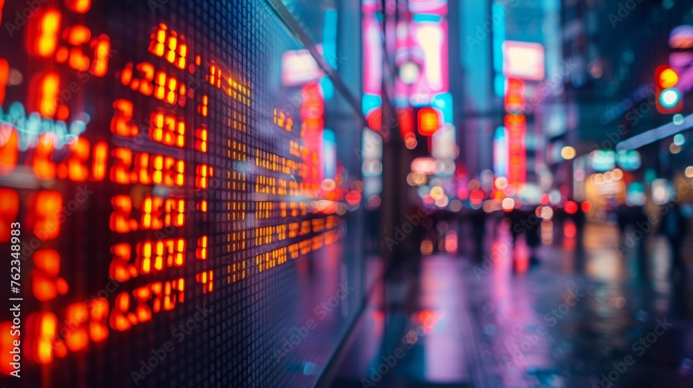 Crystal clear stock market visuals, live investment data in vibrant hues Crystal clear stock market visuals, live investment data in vibrant hues