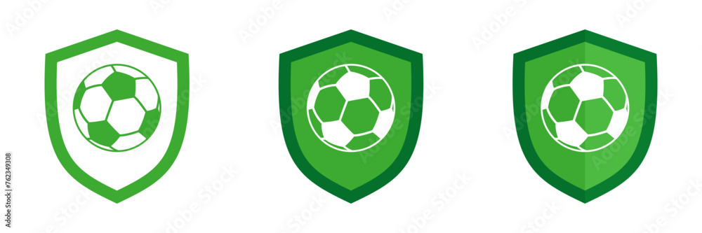 Shield icon set with ball, illustration. Shield icon set with ball, illustration.