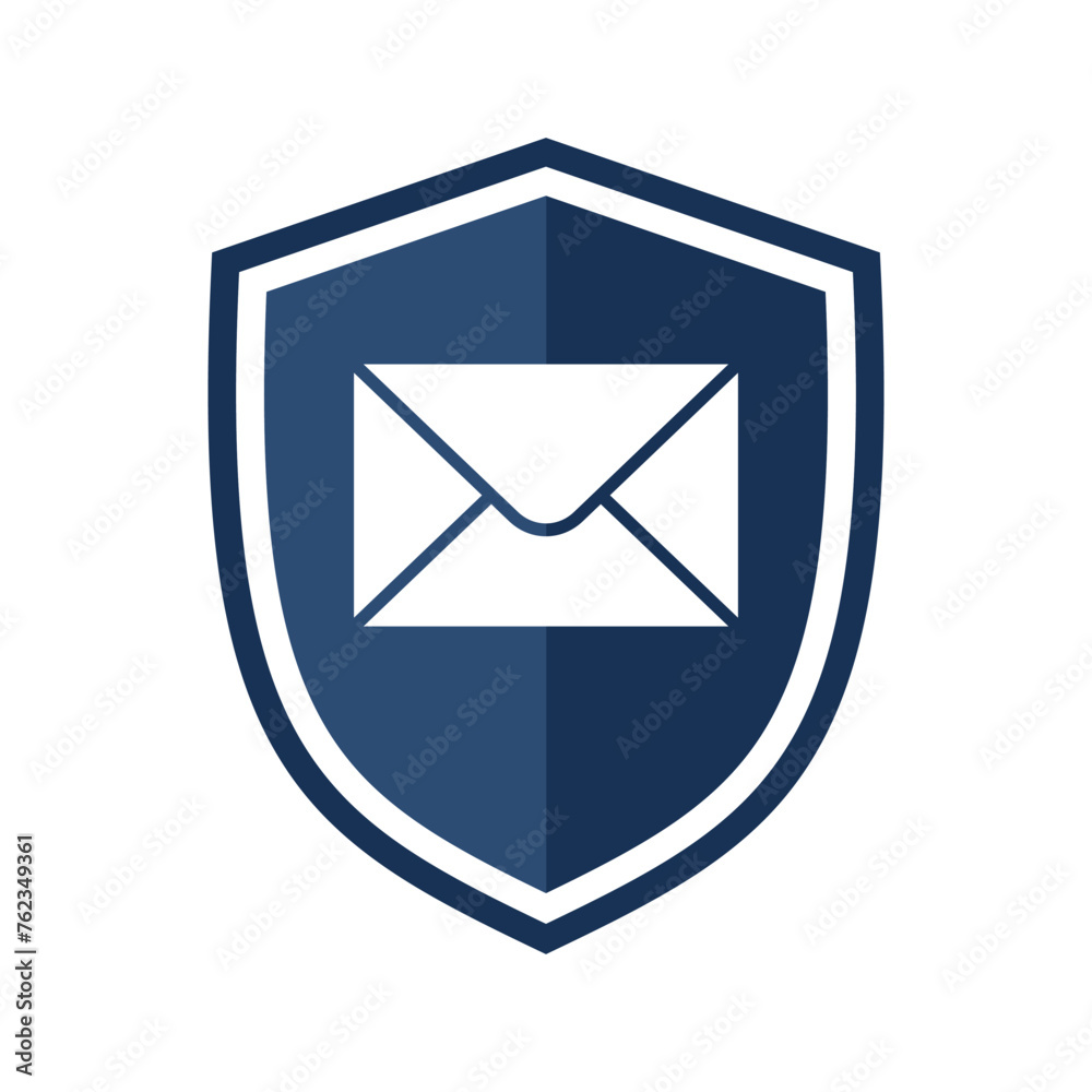 Shield icon with email, illustration Shield icon with email, illustration