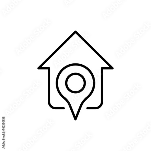 House location outline icons, minimalist vector illustration ,simple transparent graphic element .Isolated on white background