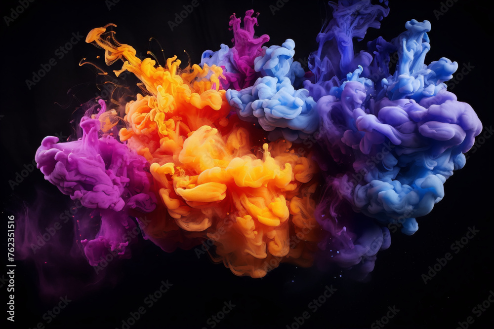 Obraz premium Colorful abstract painting. Ink in water.