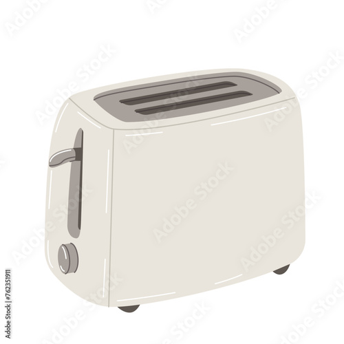 Bread toaster isolated on white background. Kitchen electrical appliance.