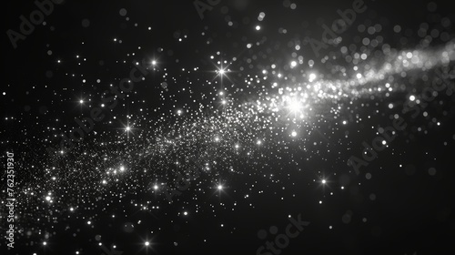 Isolated transparent background with light glow effect stars.
