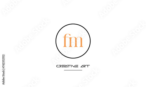 FM, MF, F, M abstract letters logo monogram