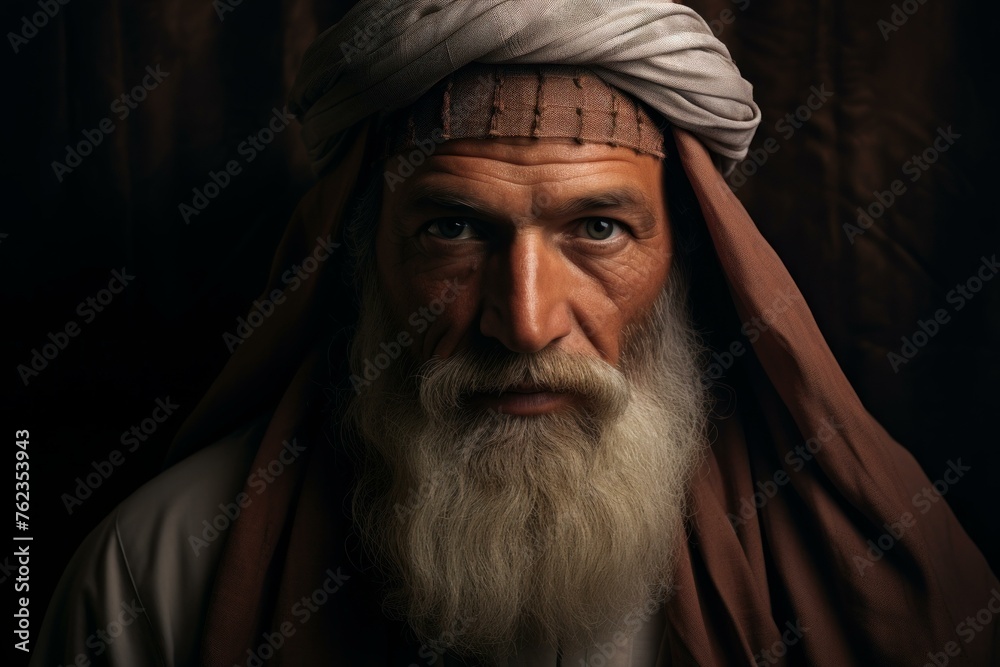 Focused Muslim man praying. Mosque white. Generate Ai Focused Muslim man praying. Mosque white. Generate Ai