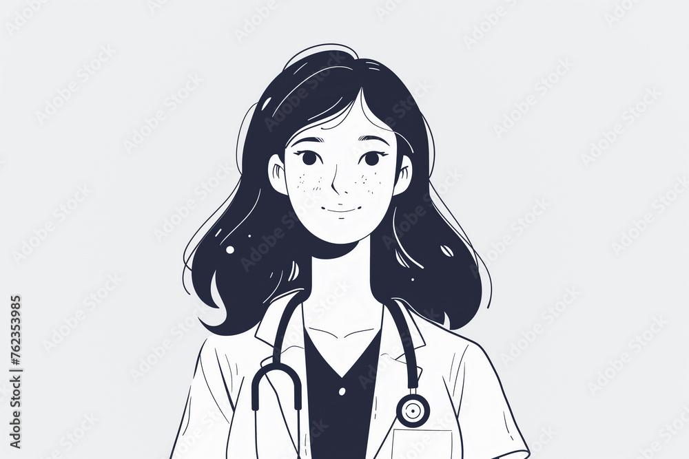 Confident Female Doctor Illustration Confident Female Doctor Illustration