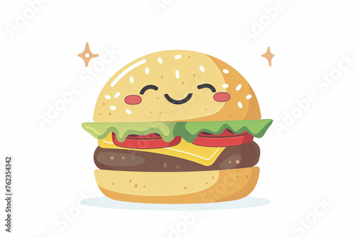 Happy Cheeseburger Cartoon