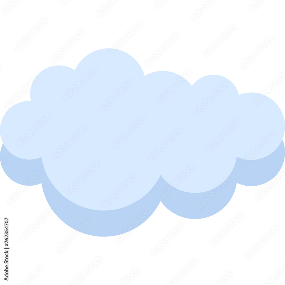 Blue Flat Cloud Icon