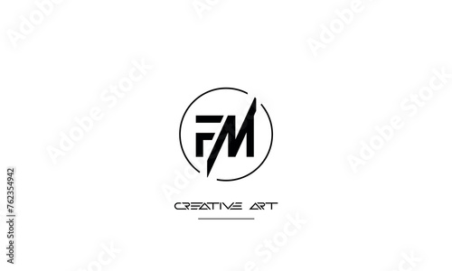 FM, MF, F, M abstract letters logo monogram