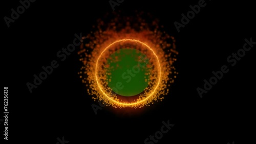 ring of emitter light effect green screen background photo