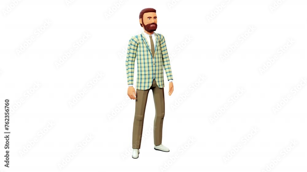Disgruntled man showing visible signs of frustration and disappointment, his body language conveying a sense of failure. 3d cartoon animation with alpha channel Disgruntled man showing visible signs of frustration and disappointment, his body language conveying a sense of failure. 3d cartoon animation with alpha channel