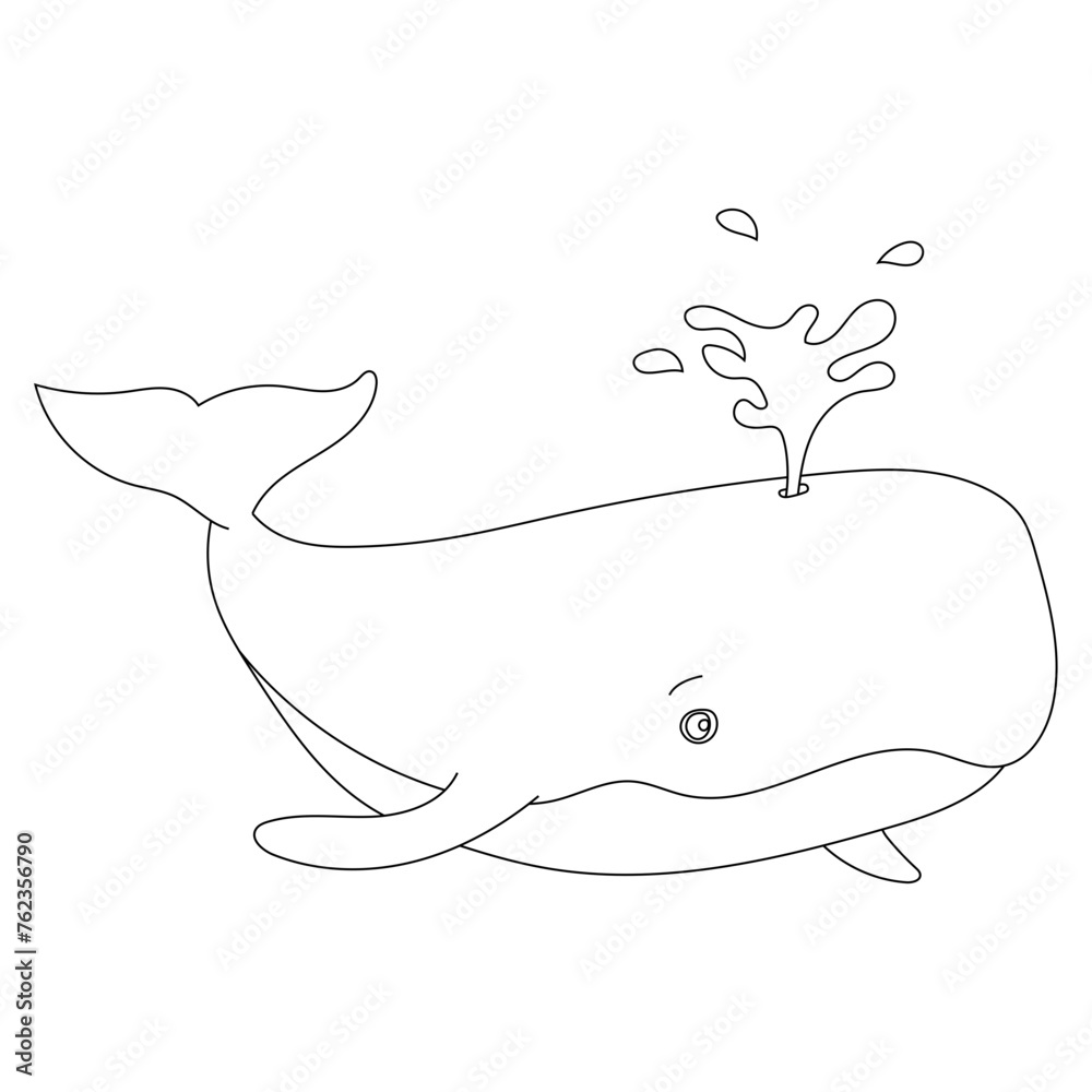 Outline Whale Clipart for Lovers of Sea Animals, Marine Life, and Aquatic Animals