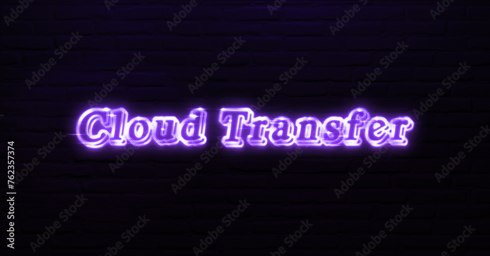  Cloud Transfer text neon sign