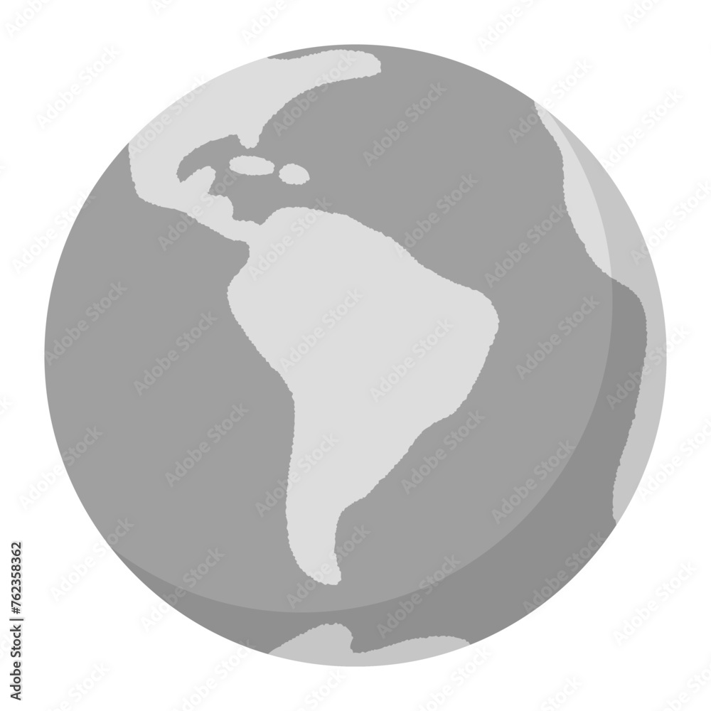 SDGsやエコロジーイメージの南アメリカを中心にした地球ベクターイラスト