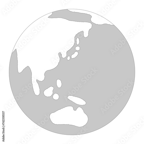 SDGsやエコロジーイメージの日本を中心にした地球ベクターイラスト