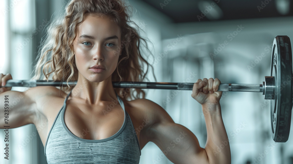 Sportive serious people lifting barbells in gym. Sportive serious people lifting barbells in gym.