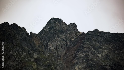 Timelpase of a rocky peak on Italian alps (ID: 762362710)