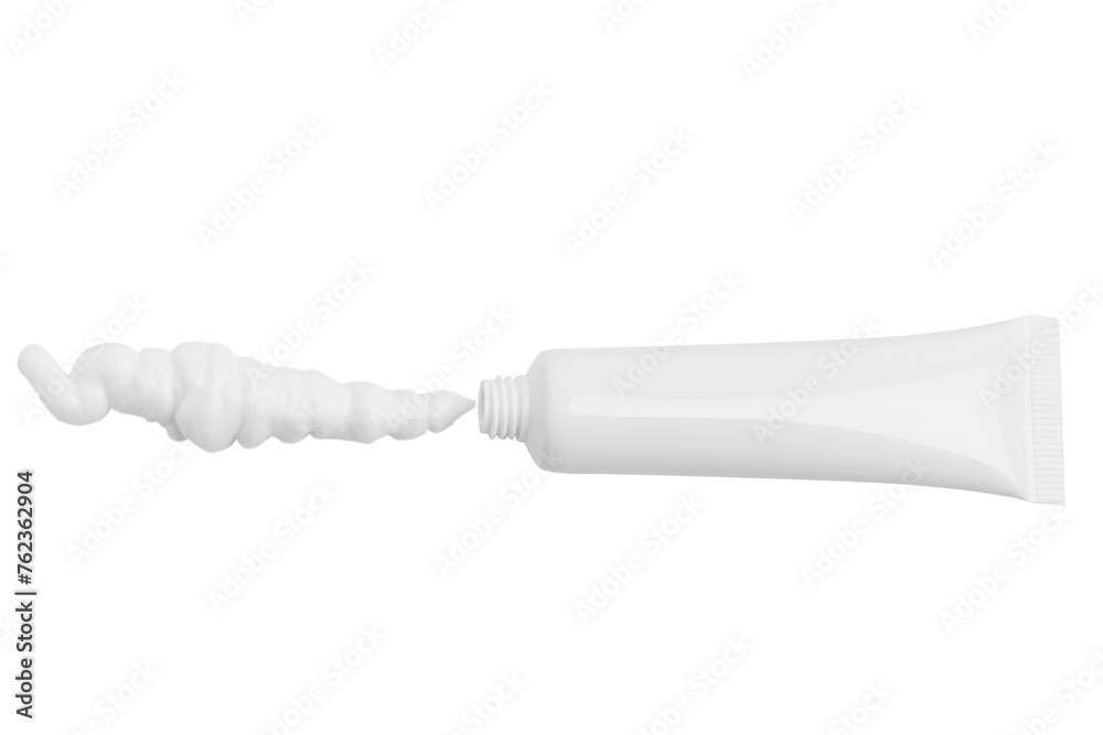 White tube of cream on empty background White tube of cream on empty background