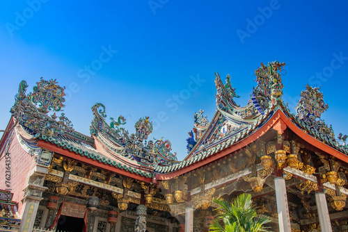 Penang Malaysia 15th mar 2024: The Leong San Tong Khoo Kongsi is the largest Hokkien clanhouse in Malaysia with elaborate and highly ornamented architecture.