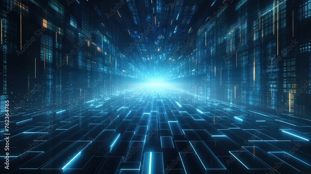 Processing data transfer or big data technology concept with futuristic digital light. Processing data transfer or big data technology concept with futuristic digital light.