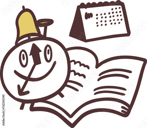 カレンダーと時計と勉強