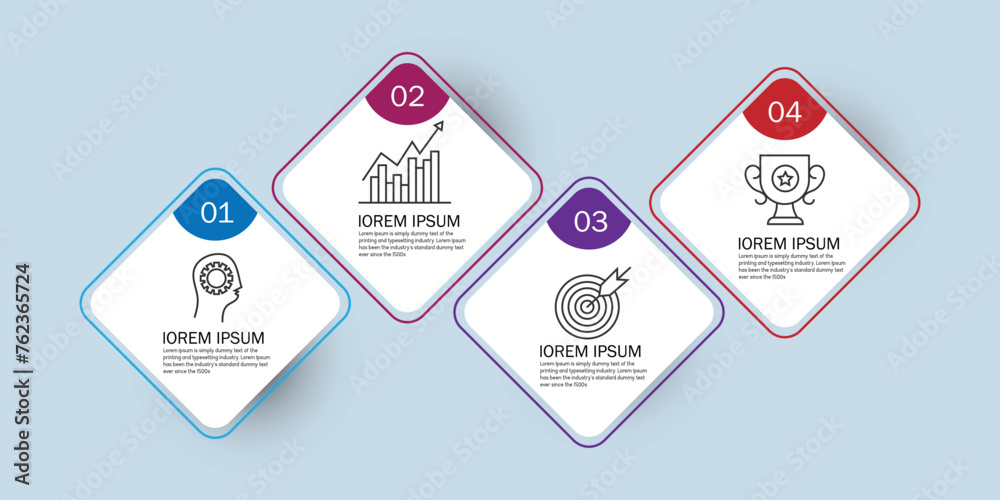 Timeline infographics element presentation report with business icons 4 step Timeline infographics element presentation report with business icons 4 step