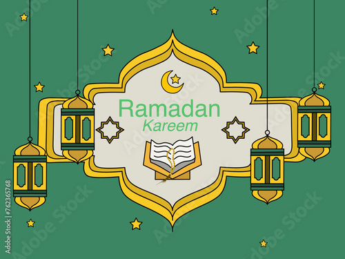 vector ramadan celebration background with lanterns