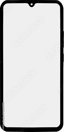 Silver frame white display latest smartphone mockup vector
